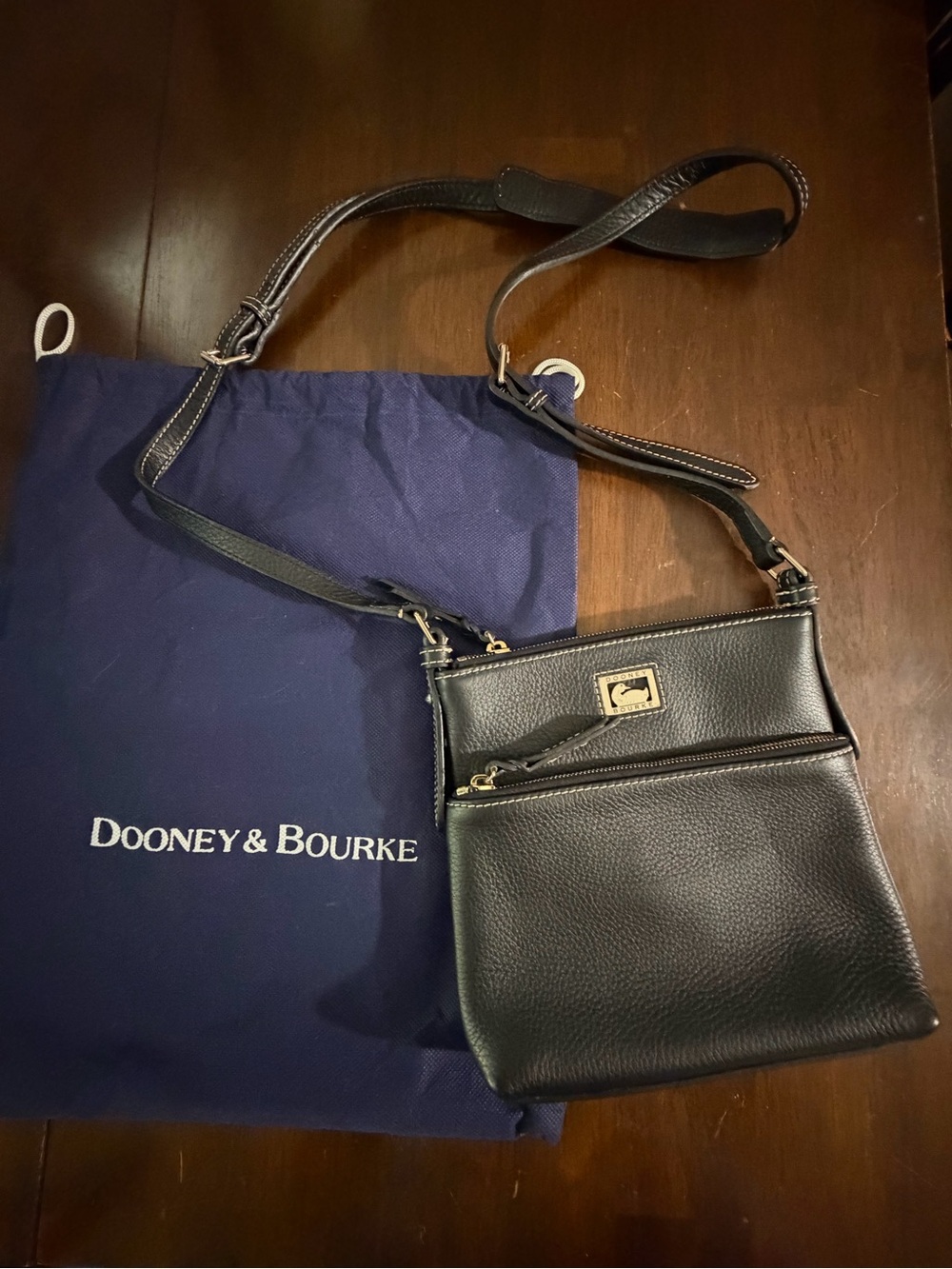 Dooney & Bourke Black Pebble Leather Crossbody Bag